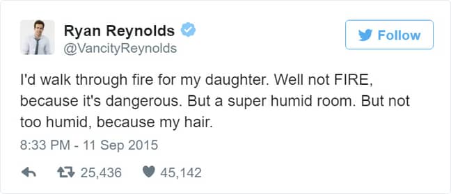 信用：Twitter/Ryan Reynolds