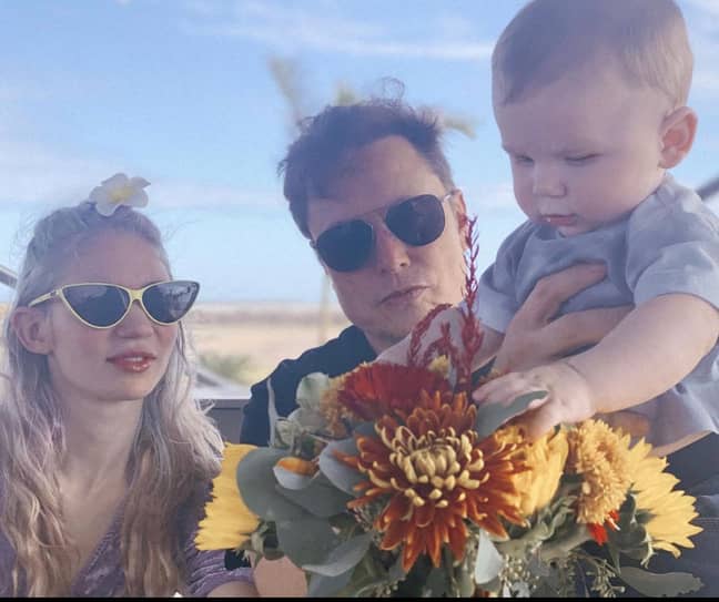 Grimes和Elon Musk和他们的小儿子荣誉：Twitter/Elon Musk