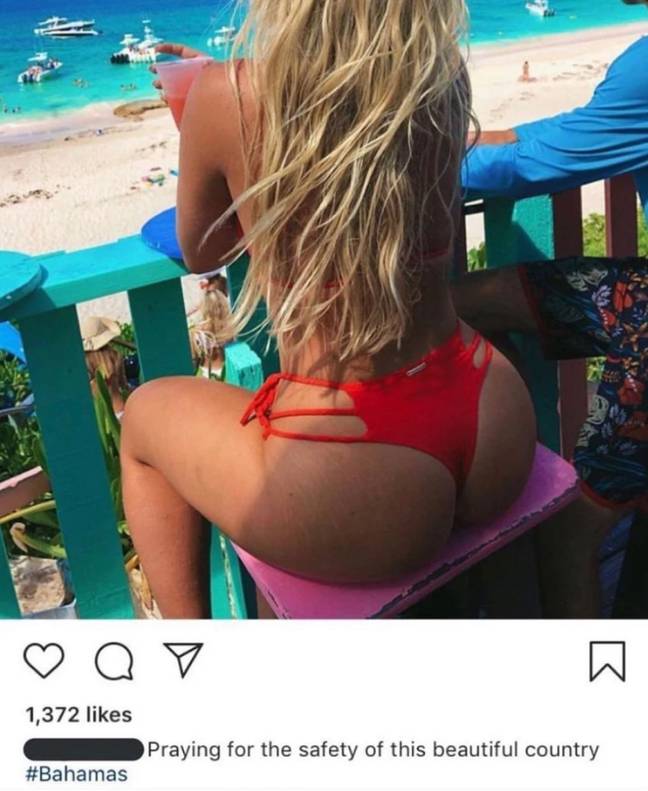 Instagram上的人们因分享有关多利安飓风的不适当帖子而受到批评。信用：Instagram