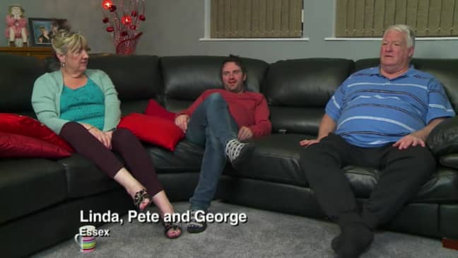 皮特（Pete）和琳达（Linda）首次与琳达（Linda）的儿子乔治（George）一起出现在Gogglebox上。信用：频道4/Gogglebox