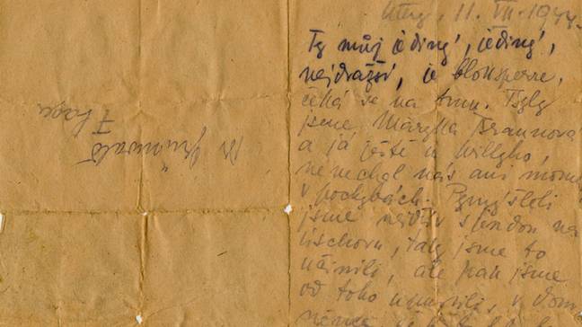 这封信vilma grunwald写信给她的丈夫。信用：美国大屠杀纪念馆