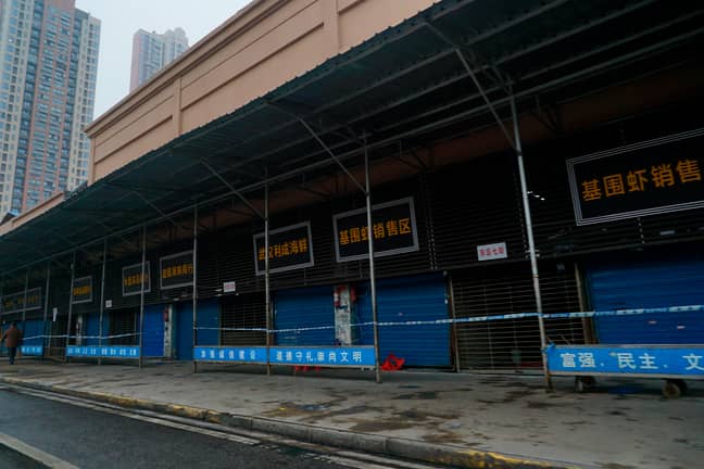 1月21日，Wuhan Huanan批发海鲜市场保持关闭。信用：PA“width=