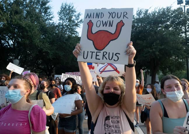 德克萨斯州妇女抗议该州的新堕胎法。学分：PA