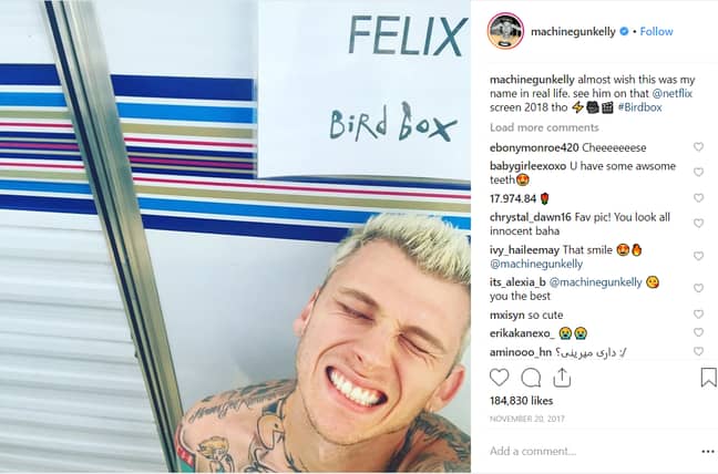 机关枪凯利在鸟盒子上。图片来源：Instagram