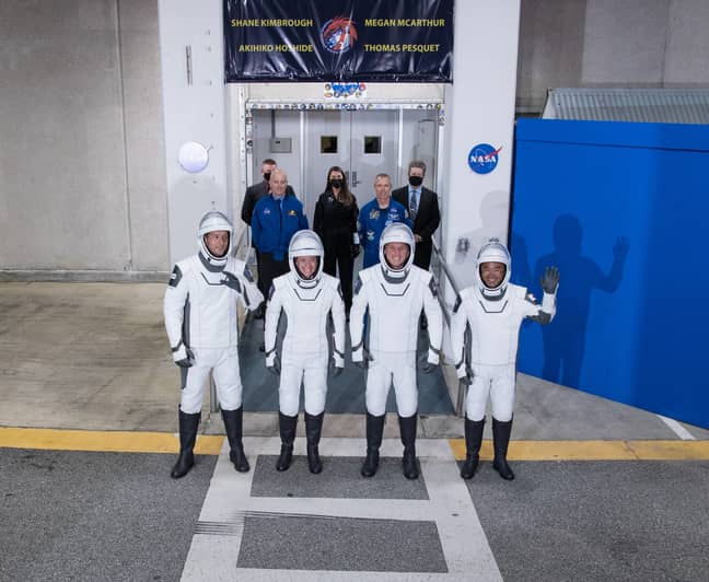 宇航员准备在2021年4月登上埃隆·马斯克（Elon Musk）的船员飞行到国际空间站（ISS）。（信用：PA）