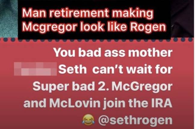McGregor回应了他看起来像喜剧演员的笑话。信用：Conor McGregor / Instagram“loading=