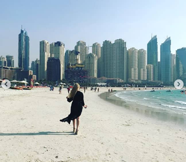 简访问了迪拜并喜欢它。学分：Instagram/Jane Park