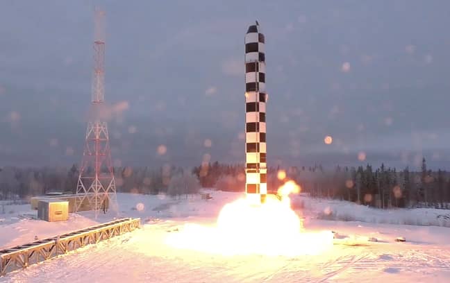 俄罗斯的Sarmat导弹发射。信用：PA
