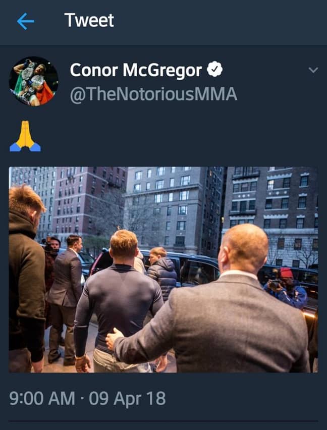 学分：Conor McGregor/Twitter