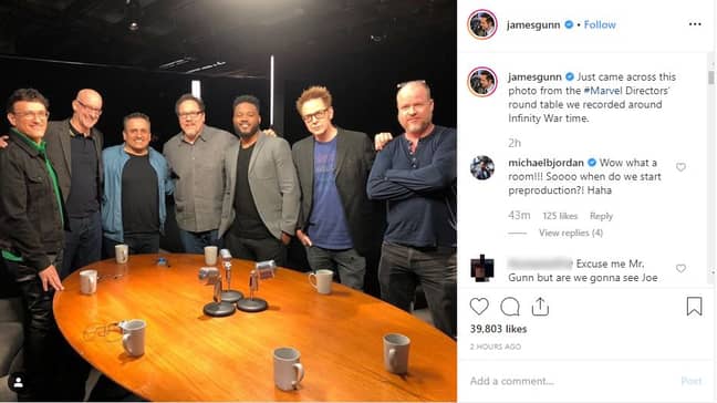 Gunn被问到他在Instagram帖子上的下一个动作。学分：Instagram/Jamesgunn
