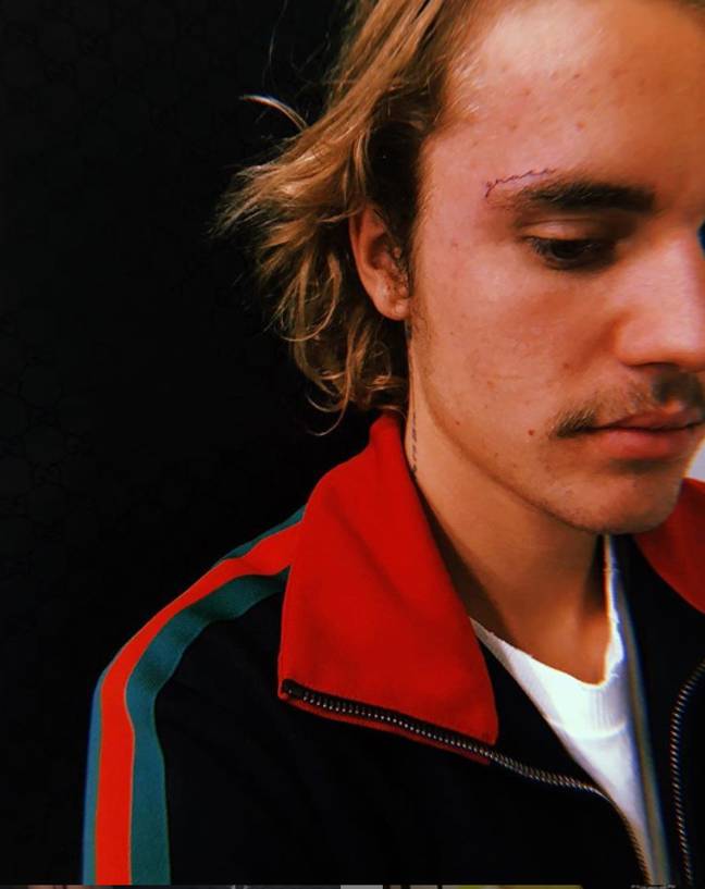 Bieber在他的妻子脸上有'恩典'纹身。信用：Instagram.