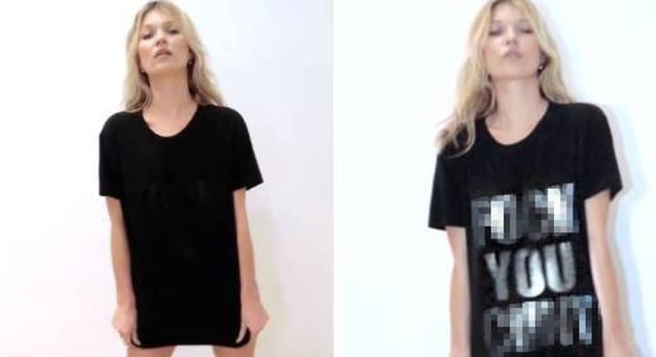 凯特·莫斯（Kate Moss）讨厌狗仔队，并希望每个人都以神话般的誓言T恤认识“width=