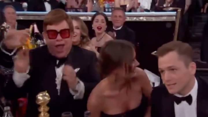 埃尔顿·约翰（Elton John）对塔隆·埃格顿（Taron Egerton）赢得金球奖的反应表明，没有人对他感到高兴