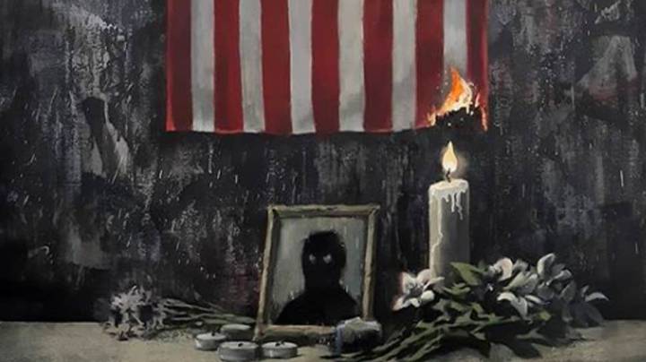 Banksy分享了受乔治·弗洛伊德（George Floyd）死亡启发的最新作品