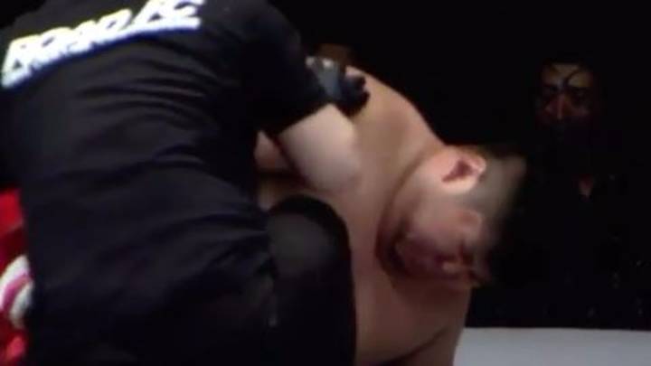 MMA战斗机被踢到了浇水视频中的球