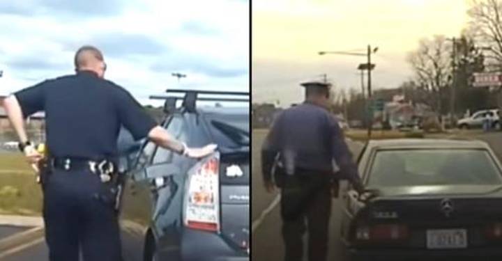 这名男子解释了为什么所有警察都会碰他们要靠边停车的车的后面
