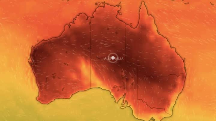 澳大利亚的天气图变成黑色，因为它太热了
