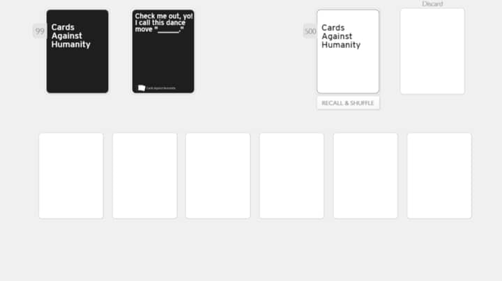 您现在可以与您的伴侣在线与人类的卡片打牌
