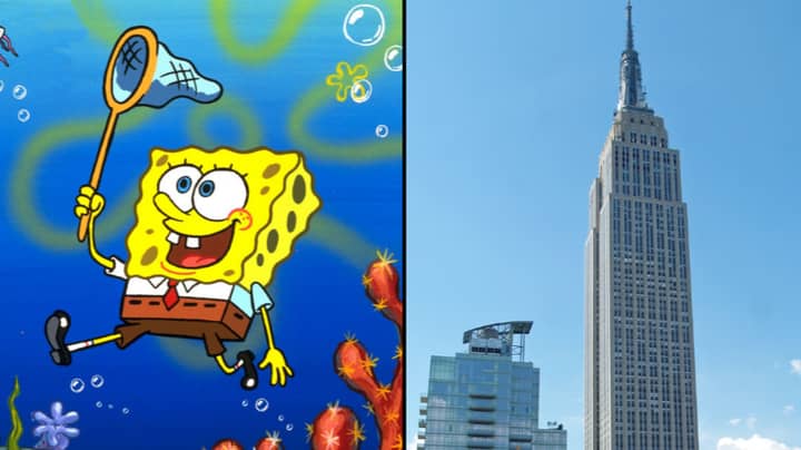 “ Spongebob Squarepant”的粉丝推出了请愿书，以将帝国大厦变成黄色，以纪念Stephen Hillenburg“width=