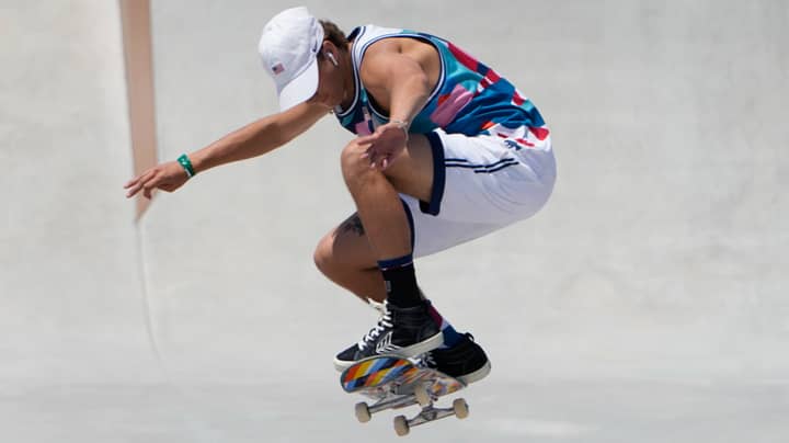 Jagger Eaton滑板在东京奥运会上戴空舱“width=